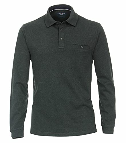 CASAMODA Polo-Shirt Langarm gestreift Olive M von CASAMODA