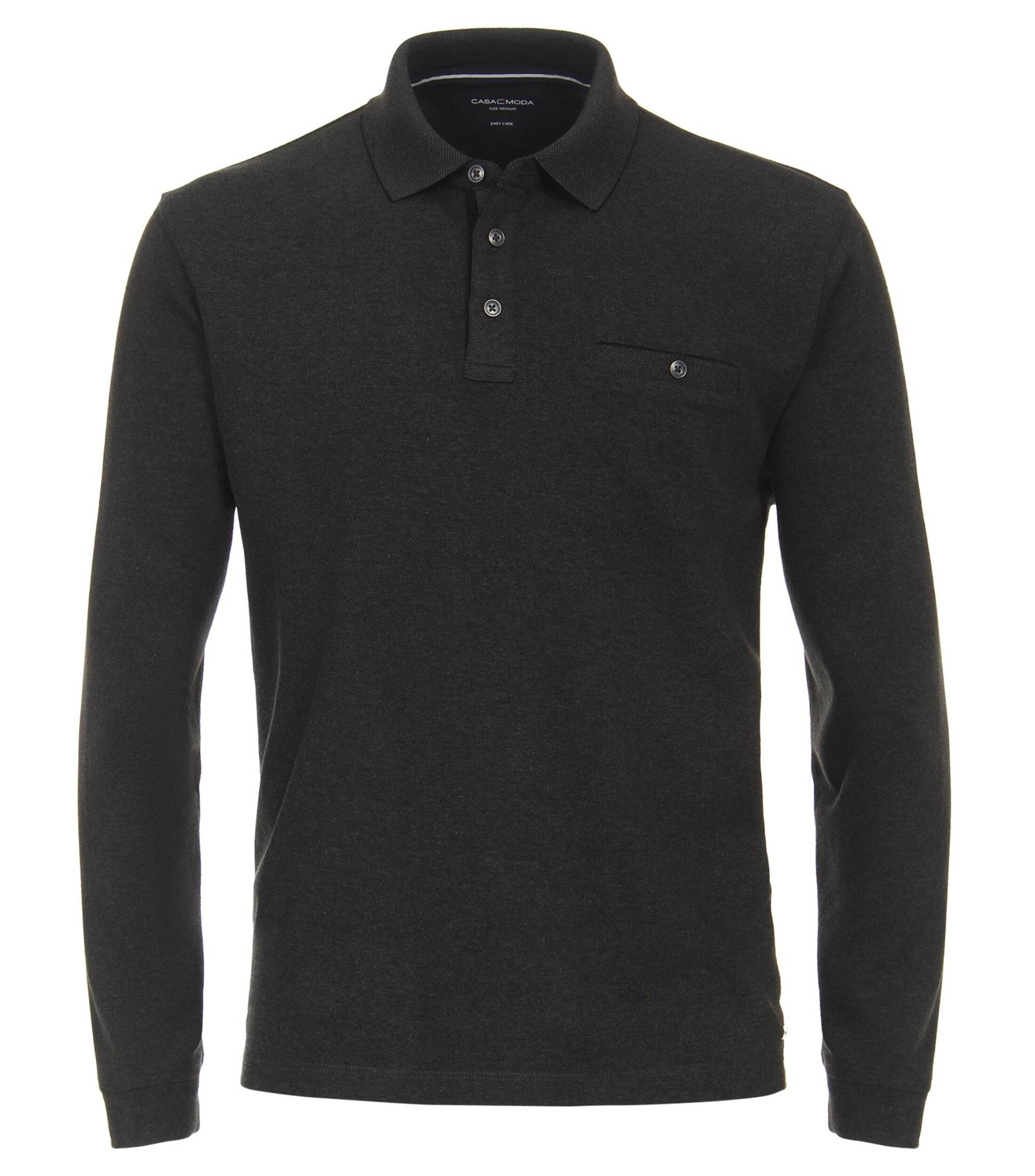 CASAMODA - Polo-Shirt Langarm gestreift anthrazit - Gr. - XL von CASAMODA