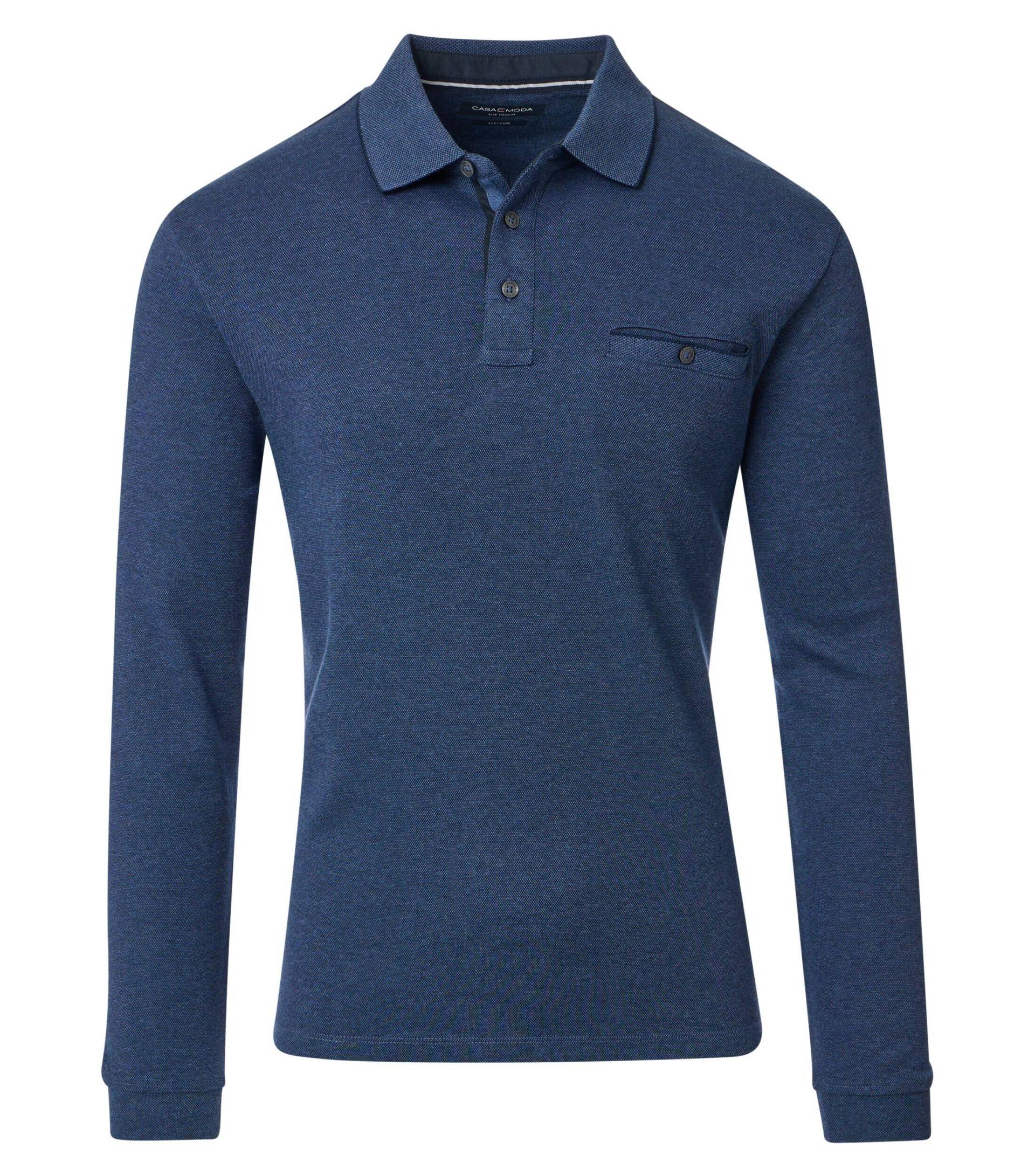 CASAMODA - Polo-Shirt Langarm gestreift blau - Gr. - 3XL von CASAMODA