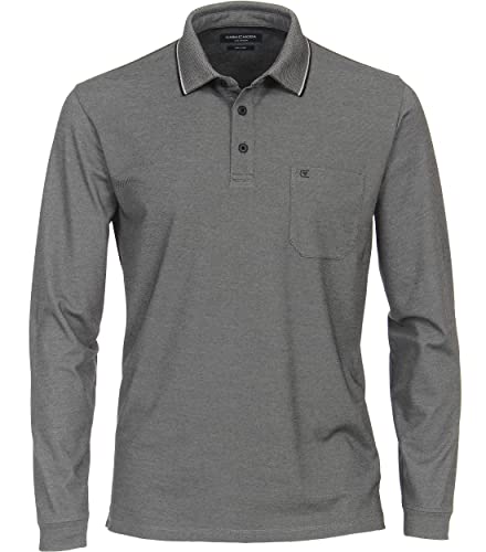 CASAMODA Polo-Shirt Langarm Uni Grau 3XL von CASAMODA