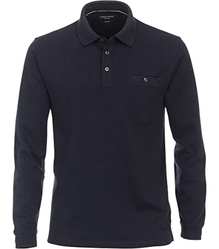 CASAMODA Polo-Shirt Langarm gestreift Dunkelblau 4XL von CASAMODA