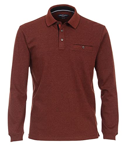 CASAMODA Polo-Shirt Langarm gestreift Dunkelorange 5XL von CASAMODA