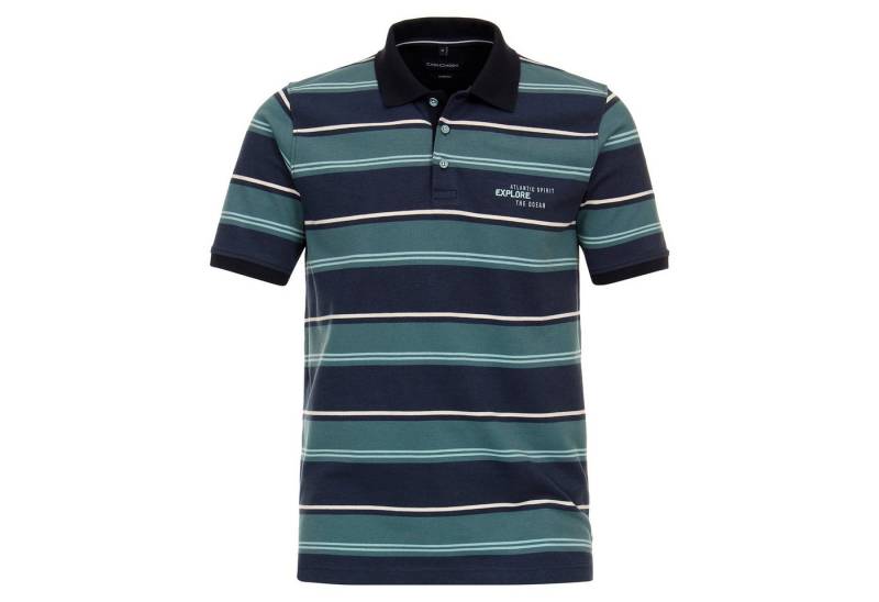 CASAMODA Poloshirt CasaModa Stretch-Poloshirt navy-petrol gestreift XXL von CASAMODA