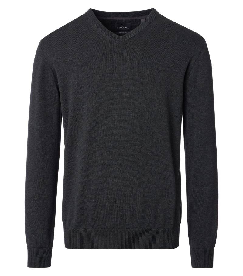 CASAMODA - Pullover mit V-Ausschnitt uni 004430 anthrazit - Gr. - M von CASAMODA