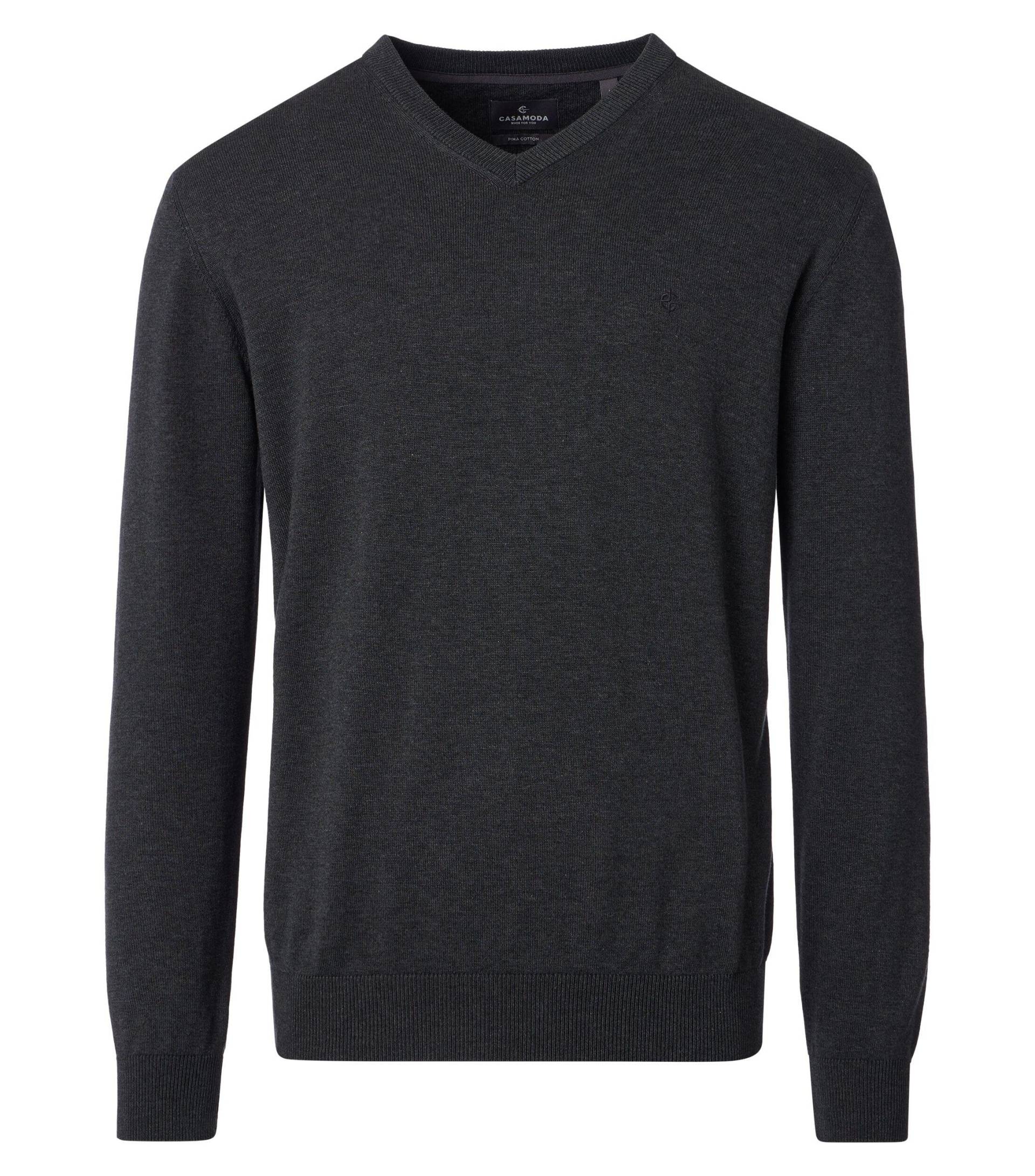 CASAMODA - Pullover mit V-Ausschnitt uni 004430 anthrazit - Gr. - XXL von CASAMODA