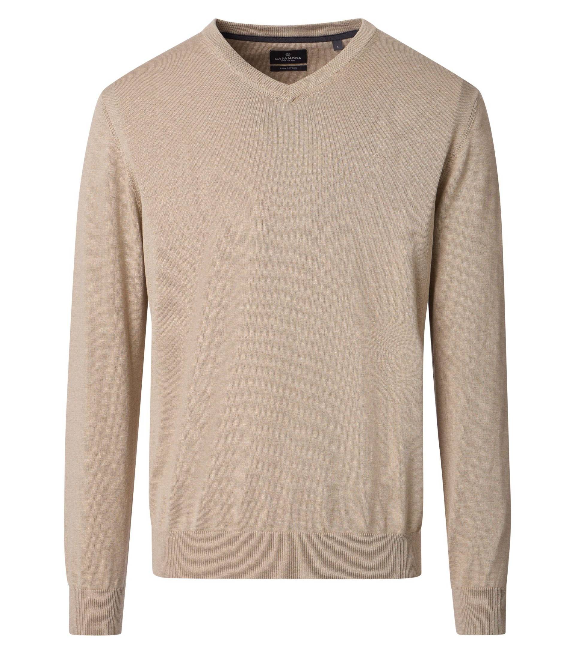 CASAMODA - Pullover mit V-Ausschnitt uni 004430 beige - Gr. - 4XL von CASAMODA