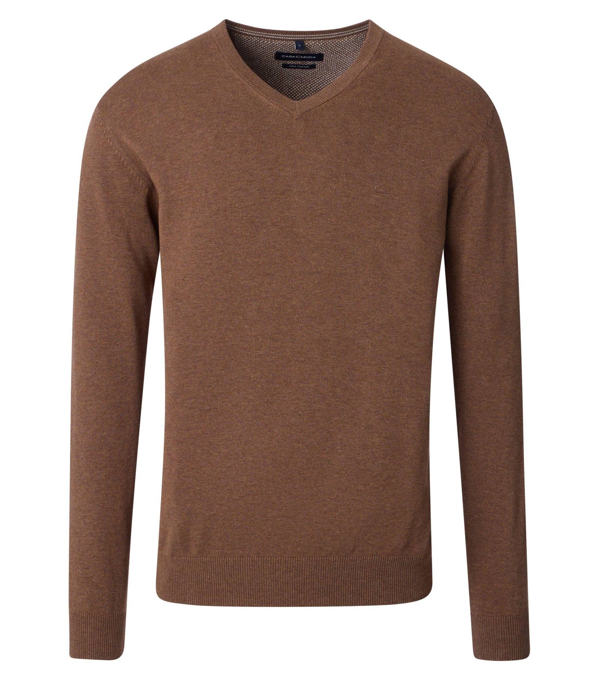 CASAMODA - Pullover mit V-Ausschnitt uni 004430 beige - Gr. - L von CASAMODA