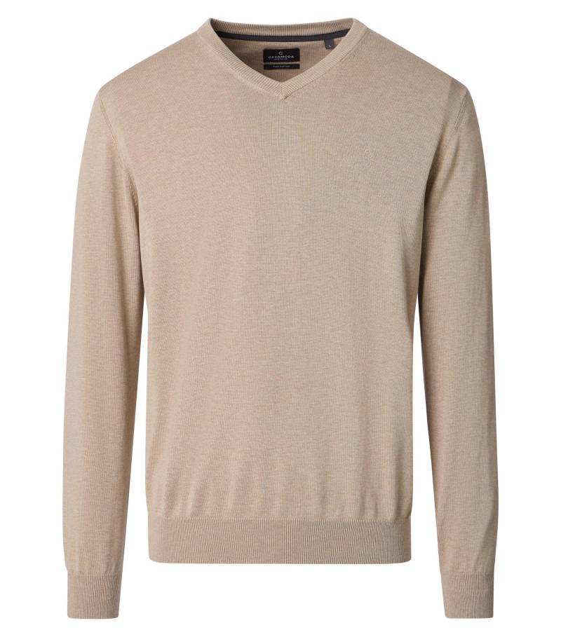 CASAMODA - Pullover mit V-Ausschnitt uni 004430 beige - Gr. - XXL von CASAMODA