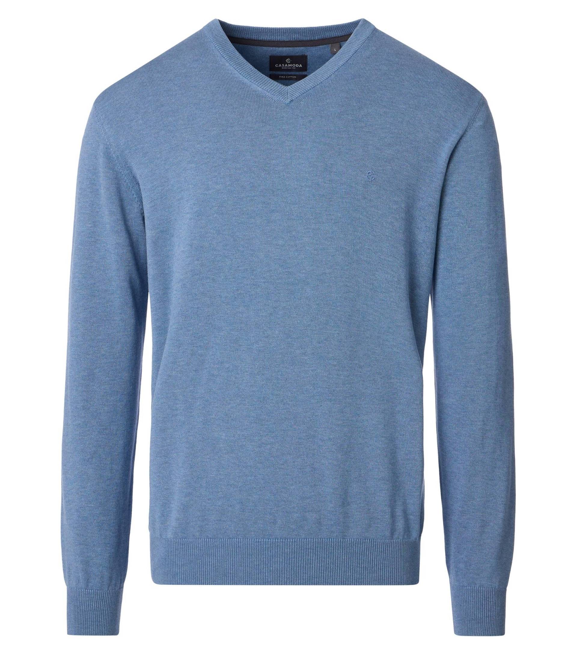 CASAMODA - Pullover mit V-Ausschnitt uni 004430 blau - Gr. - 4XL von CASAMODA