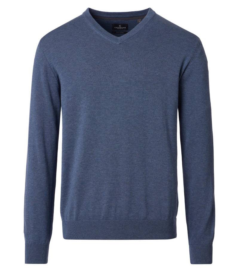 CASAMODA - Pullover mit V-Ausschnitt uni 004430 blau - Gr. - 5XL von CASAMODA