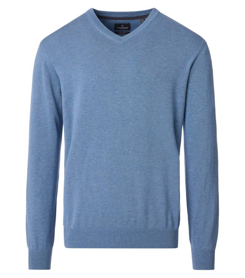 CASAMODA - Pullover mit V-Ausschnitt uni 004430 blau - Gr. - XXL von CASAMODA