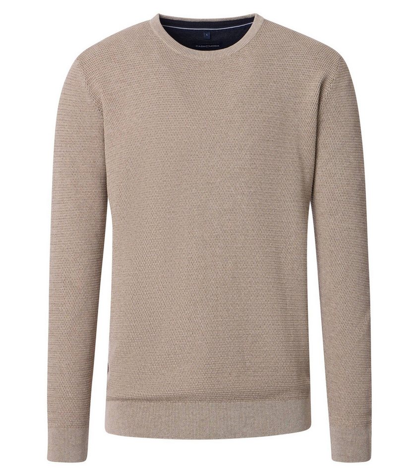 CASAMODA Rundhalspullover CASAMODA Pullover Langarm Rundhals Regular Baumwolle Beige von CASAMODA