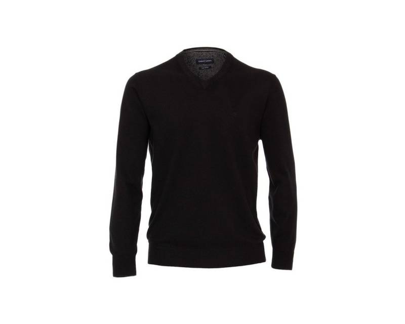 CASAMODA Rundhalspullover V Pullover für Herren in schwarz (1-tlg) von CASAMODA