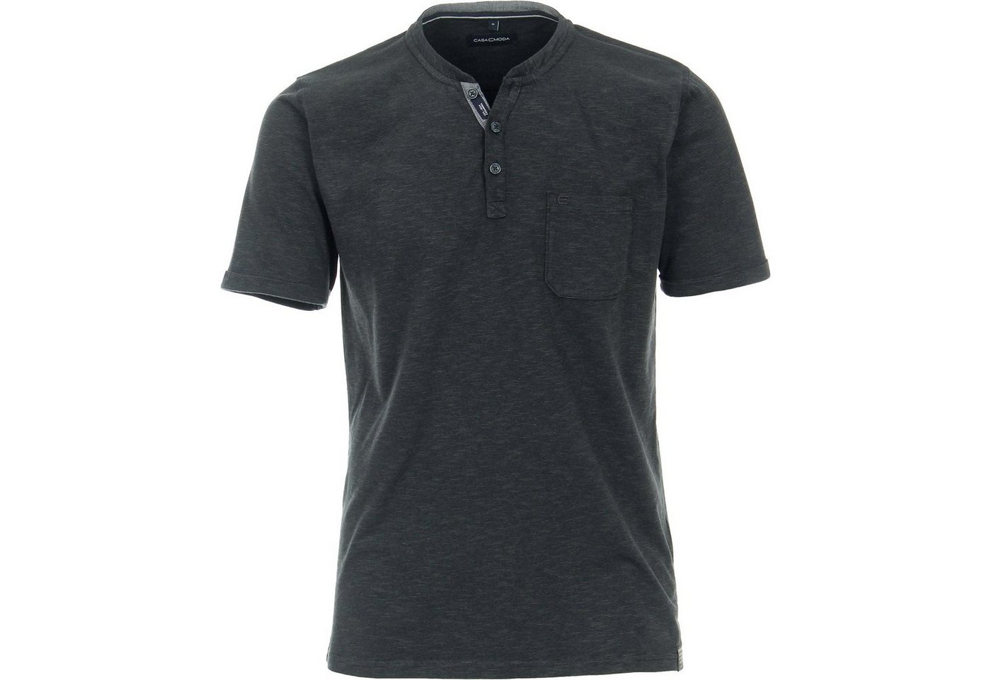 CASAMODA Rundhalsshirt CasaModa Henley T-Shirt Übergröße oliv-navy gestreift von CASAMODA