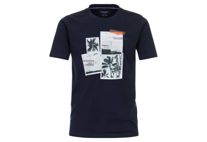 CASAMODA Rundhalsshirt CasaModa XXL T-Shirt dunkelblau Frontprint von CASAMODA