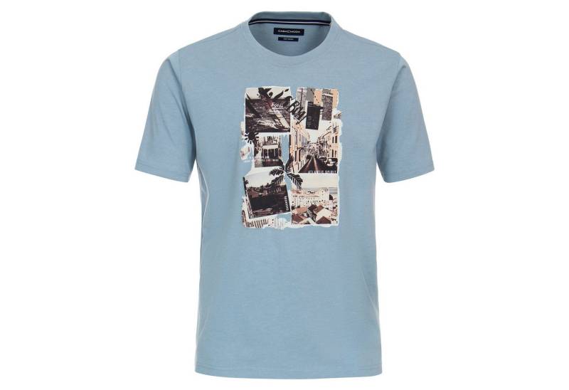 CASAMODA Rundhalsshirt CasaModa XXL T-Shirt eisblau Sommer-Frontprint von CASAMODA
