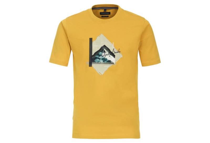 CASAMODA Rundhalsshirt CasaModa Übergrößen T-Shirt gelb Print NØR/EXP von CASAMODA