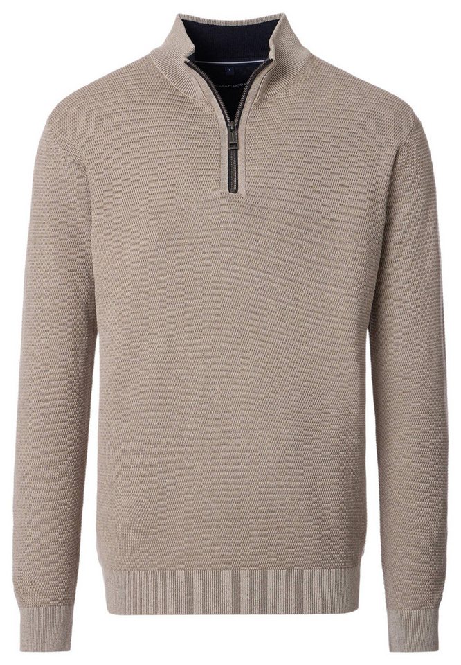 CASAMODA Strickpullover Basic (1-tlg) Troyer - Baumwolle - Atmungsaktiv - Feine Strickstruktur von CASAMODA