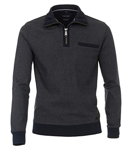 CASAMODA Sweat Troyer Langarm mit Reißverschluss Strick Navy Größe X4L von CASAMODA