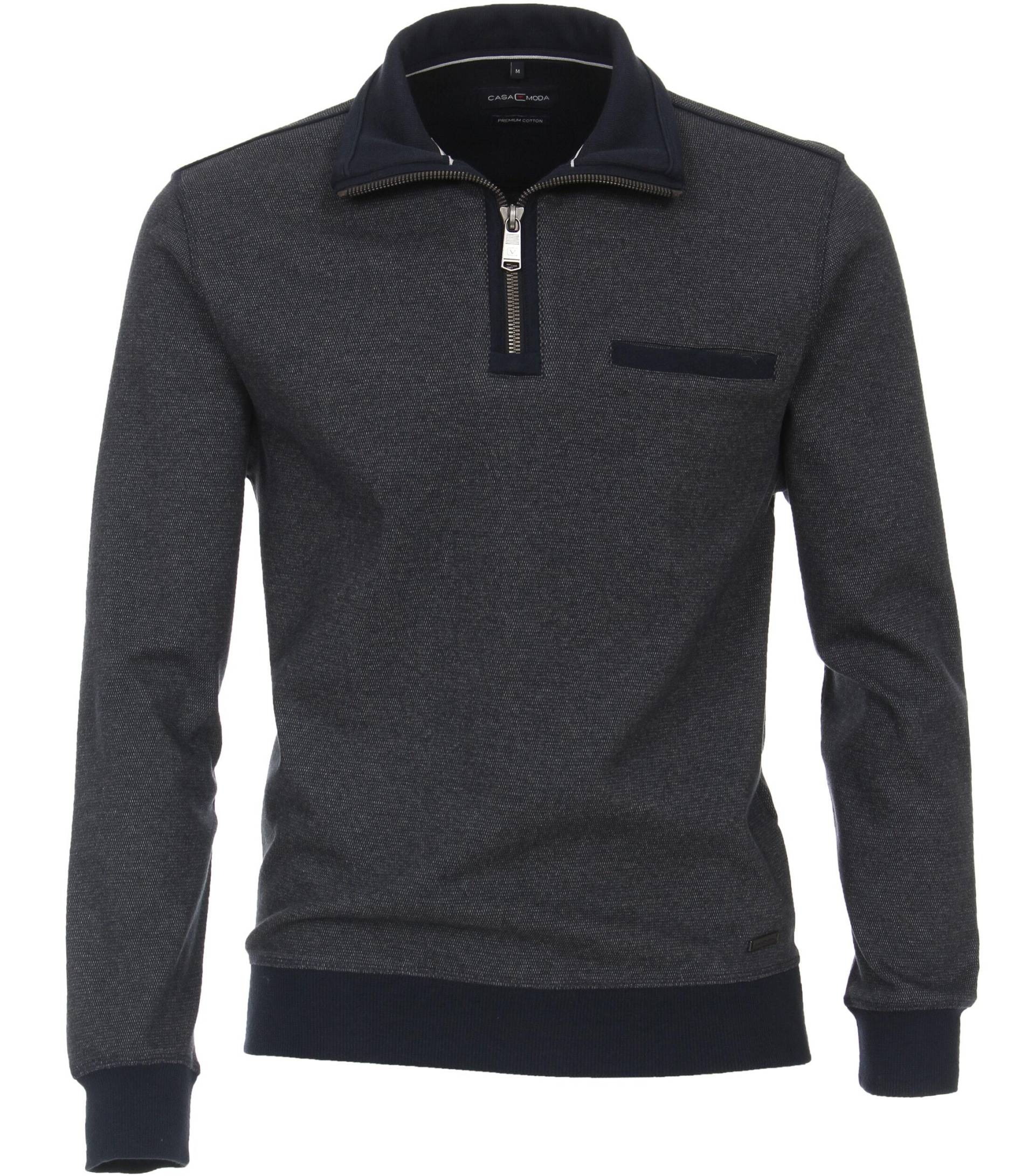 CASAMODA - Sweat-Troyer gemustert blau - Gr. - L von CASAMODA