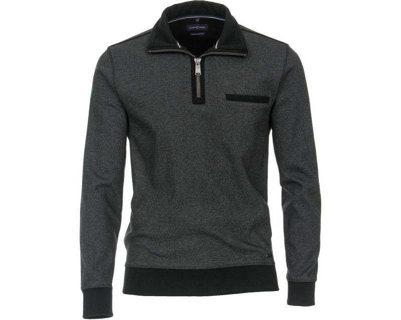 CASAMODA Sweater CasaModa Troyer-Sweatshirt Übergröße anthrazit melange von CASAMODA