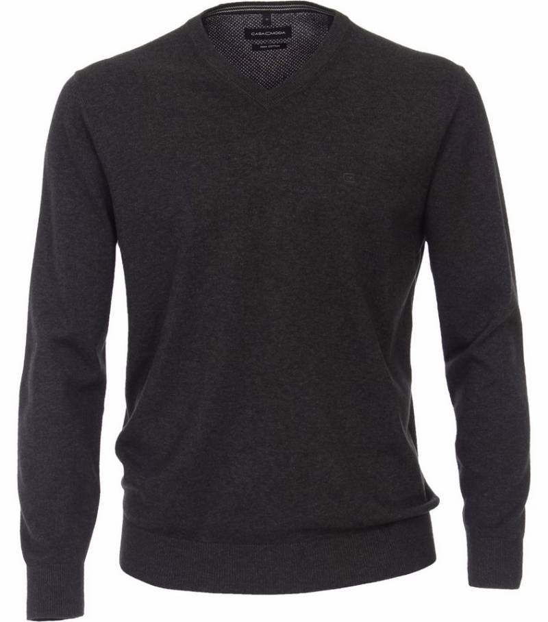 CASAMODA V-Ausschnitt-Pullover CASAMODA Herren Pullover V-Neck Regular Pima-Baumwolle Anthrazit von CASAMODA