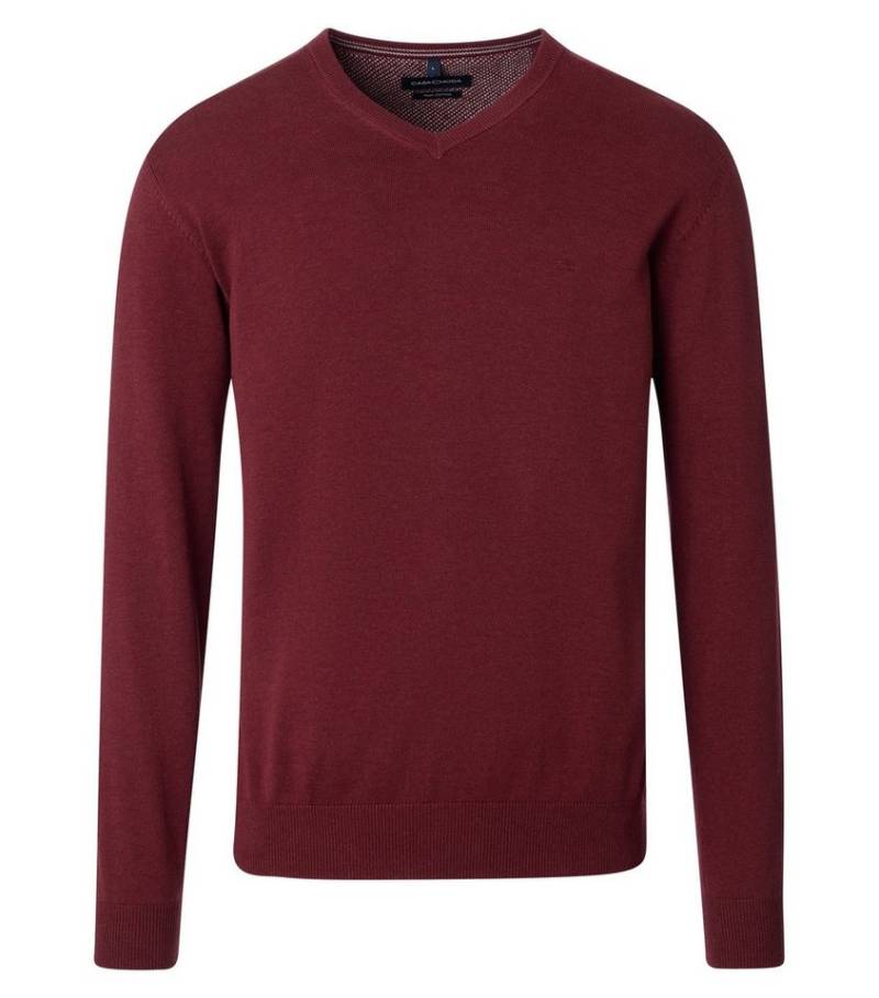CASAMODA V-Ausschnitt-Pullover CASAMODA Herren Pullover V-Neck Regular Pima-Baumwolle Bordeaux von CASAMODA