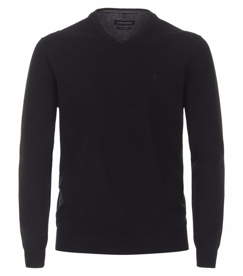 CASAMODA V-Ausschnitt-Pullover CASAMODA Herren Pullover V-Neck Regular Pima-Baumwolle Schwarz CASAMODA V-Ausschnitt-Pullover CASAMODA Herren Pullover V-Neck Regular Pima-Baumwolle Schwarz von CASAMODA