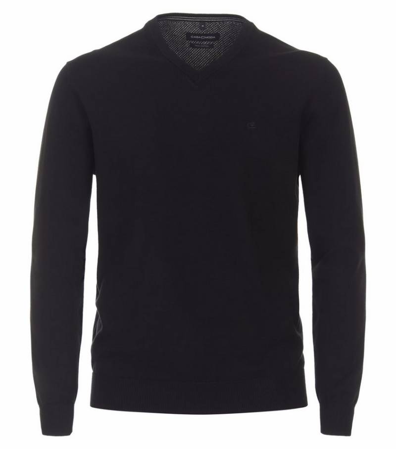 CASAMODA V-Ausschnitt-Pullover CASAMODA Herren Pullover V-Neck Regular Pima-Baumwolle Schwarz von CASAMODA