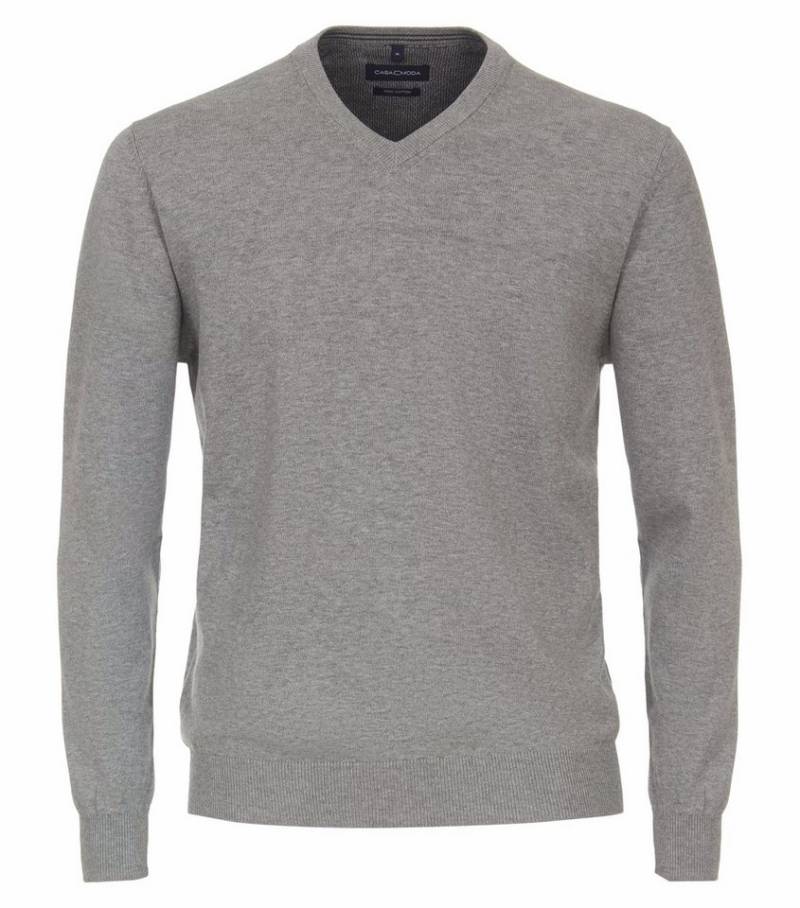 CASAMODA V-Ausschnitt-Pullover CASAMODA Herren Pullover V-Neck Regular Pima-Baumwolle Silbergrau von CASAMODA