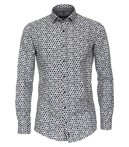 CASAMODA XXL Langarmhemd Allovermuster grau-Petrol, Größe:5XL CASAMODA XXL Langarmhemd Allovermuster grau-Petrol, Größe:5XL von CASAMODA