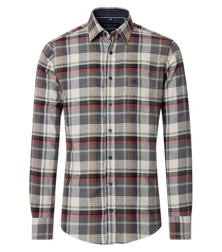 Casa Moda - Comfort Fit - Herren Freizeit Flanell Hemd Langarm (444374800), Größe:L, Farbe:Grün (300) von CASAMODA