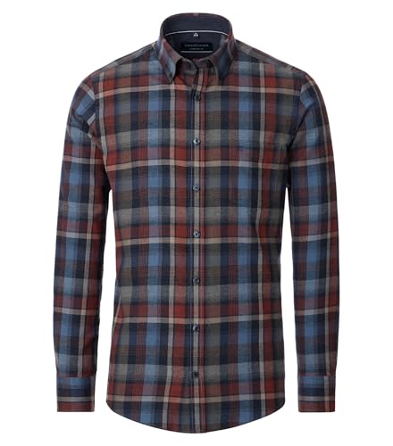 Casa Moda - Comfort Fit - Herren Freizeit Flanell Hemd Langarm (444375700), Größe:M, Farbe:Blau (100) von CASAMODA