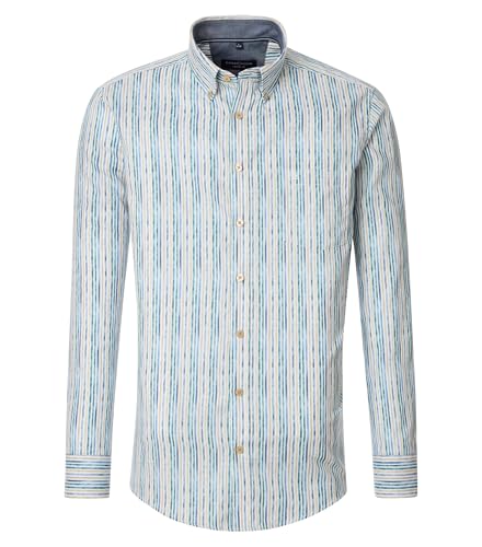 Casa Moda Langarmshirt Casual Fit, Petrol-Streifen, XL von CASAMODA