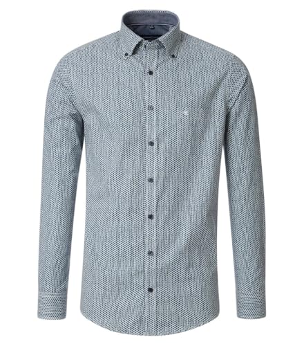Casa Moda Mens Comfort Fit Shirt Green Milieu Circle Print L von CASAMODA