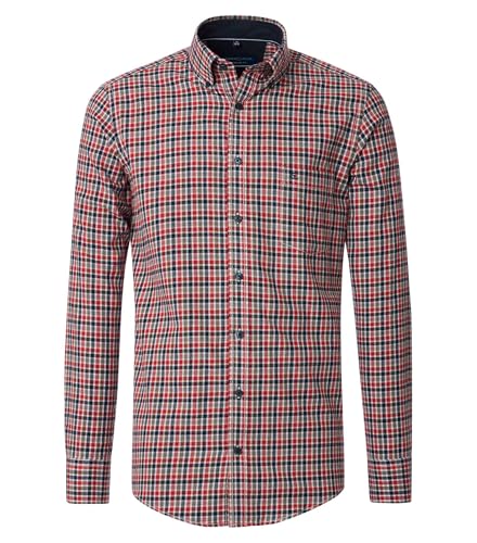 Casa Moda Mens Comfort Fit Shirt Tangerine Tango/Green Check L von CASAMODA