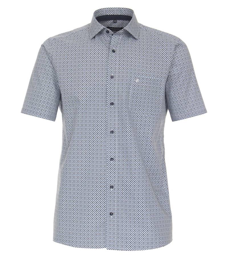 Große Größen Businesshemd Kurzarm Print Comfort Fit, Herren, grau, Größe: 76, Baumwolle, Happy Size DE Men von CASAMODA