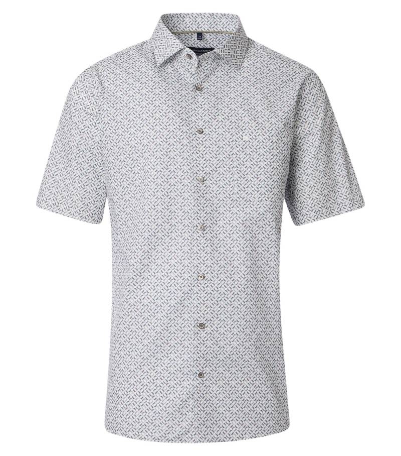 Große Größen Businesshemd Kurzarm Print Comfort Fit, Herren, türkis, Größe: 82, Baumwolle, Happy Size DE Men von CASAMODA