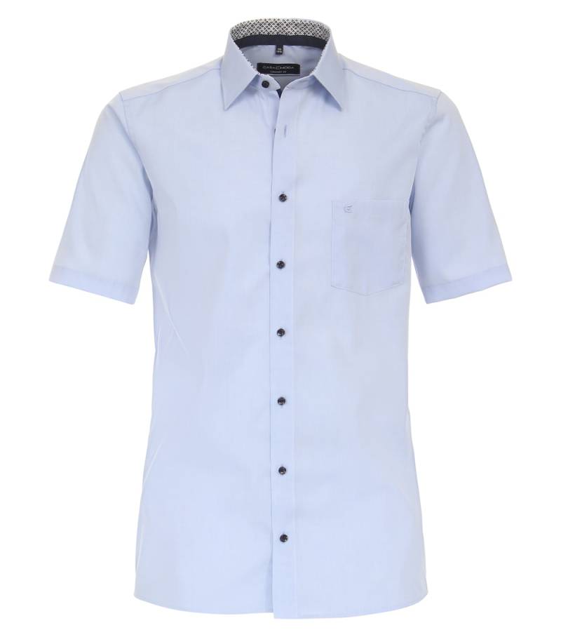 Große Größen Businesshemd Kurzarm uni Comfort Fit, Herren, blau, Größe: 82, Baumwolle, Happy Size DE Men von CASAMODA
