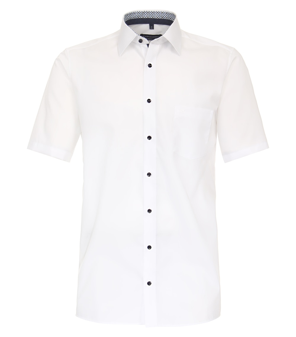 Große Größen Businesshemd Kurzarm uni Comfort Fit, Herren, weiß, Größe: 52, Baumwolle, Happy Size DE Men von CASAMODA