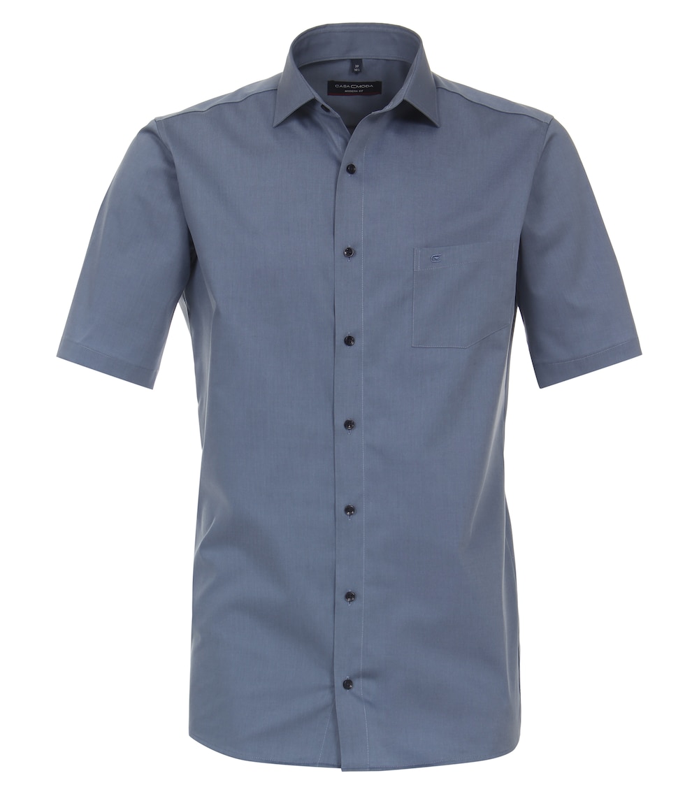 Große Größen Businesshemd Kurzarm uni Modern Fit, Herren, blau, Größe: 62, Baumwolle, Happy Size DE Men von CASAMODA