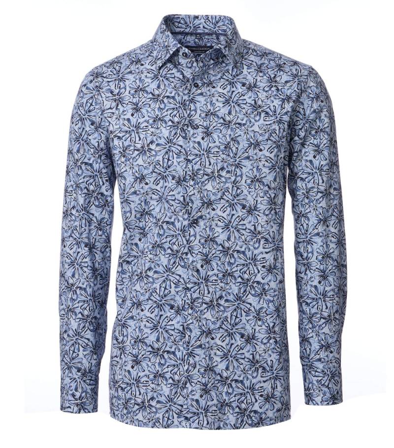 Große Größen Businesshemd Print Comfort Fit, Herren, blau, Größe: 68, Baumwolle, Happy Size DE Men von CASAMODA