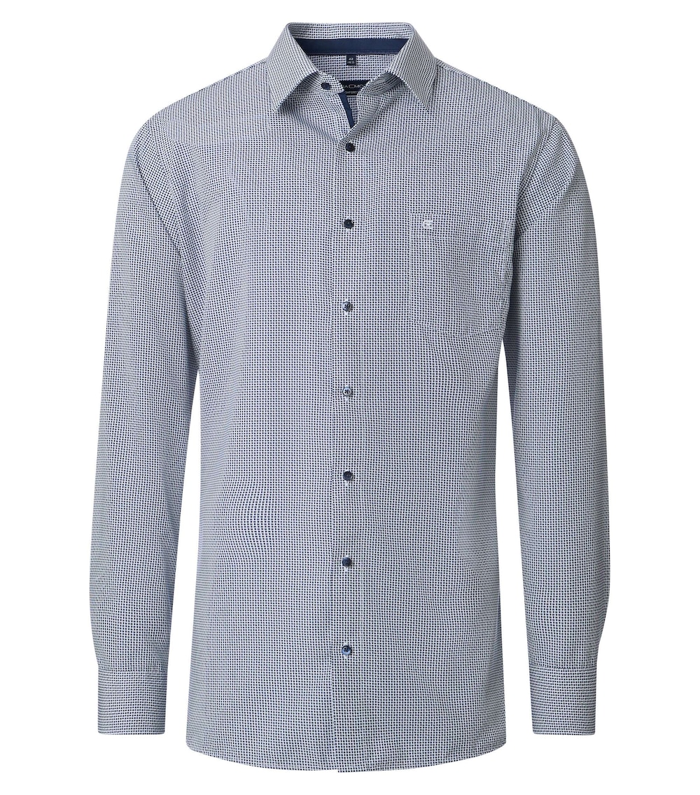 Große Größen Businesshemd Print Comfort Fit, Herren, blau, Größe: 74, Baumwolle, Happy Size DE Men von CASAMODA