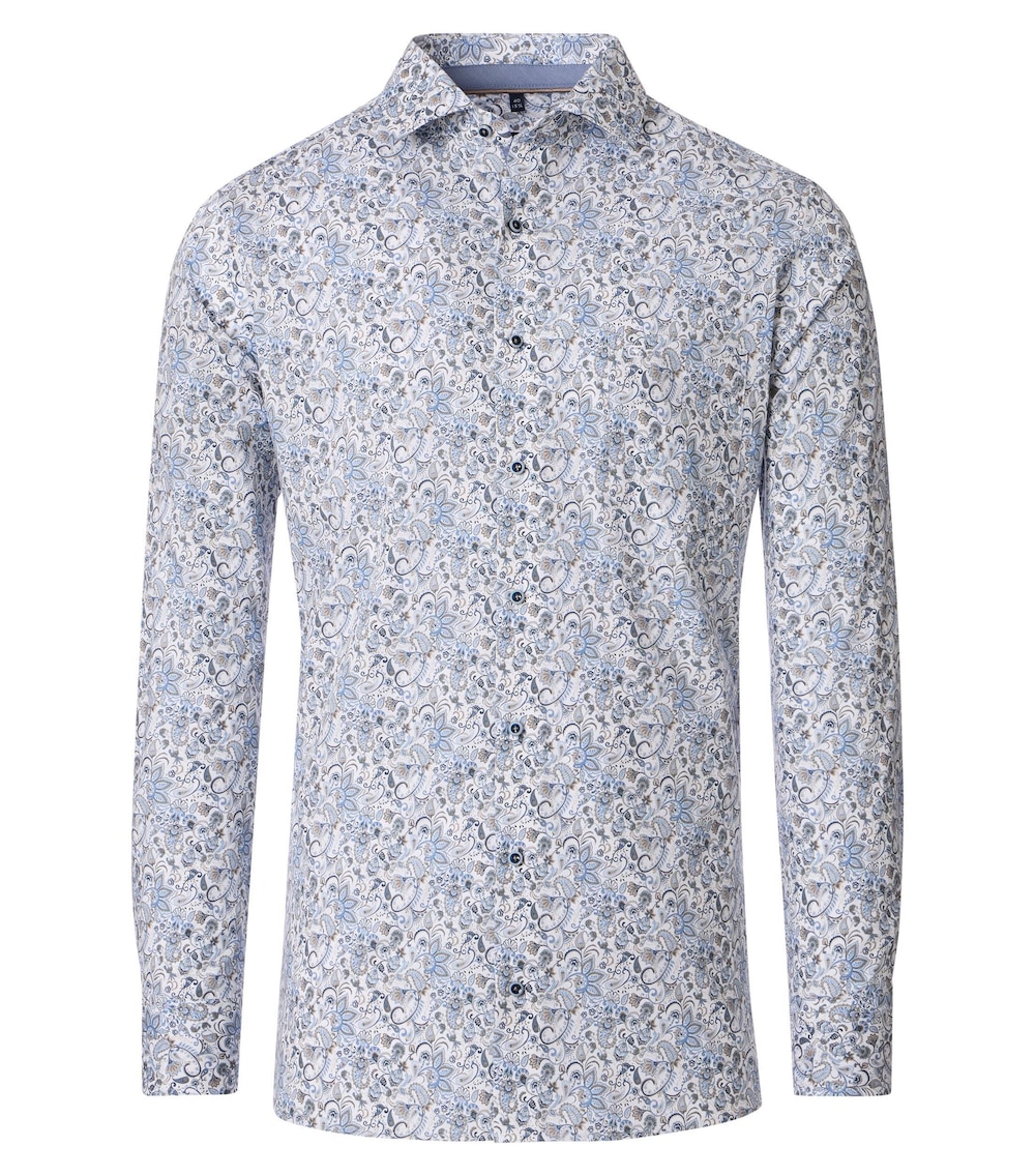 Große Größen Businesshemd Print Modern Fit, Herren, blau, Größe: 58, Baumwolle, Happy Size DE Men von CASAMODA