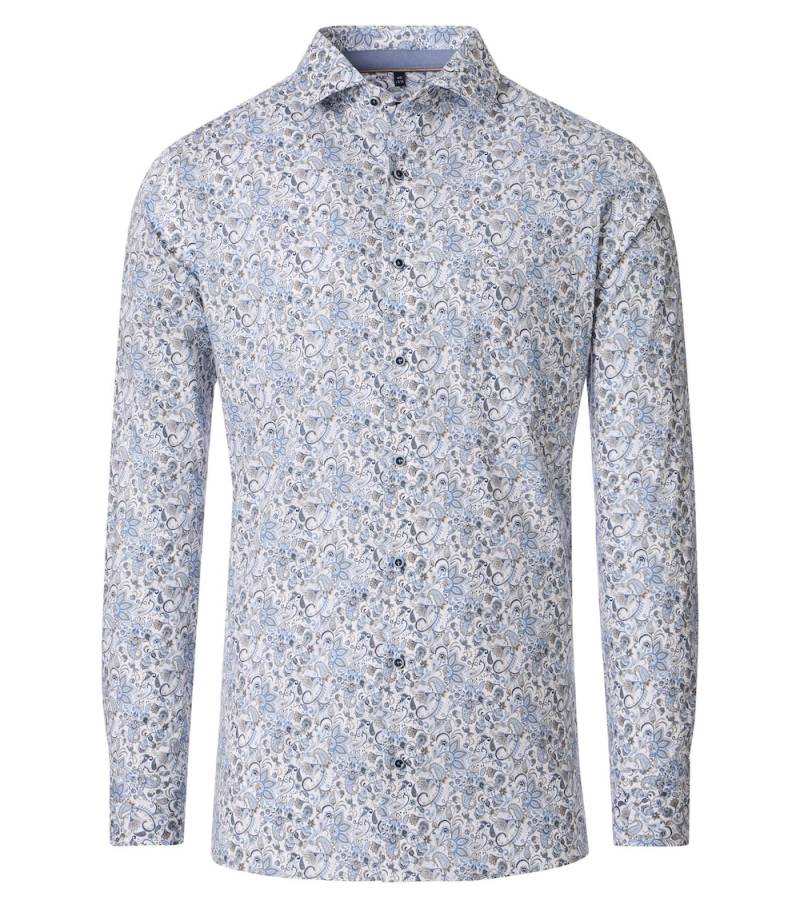 Große Größen Businesshemd Print Modern Fit, Herren, blau, Größe: 58, Baumwolle, Happy Size DE Men von CASAMODA