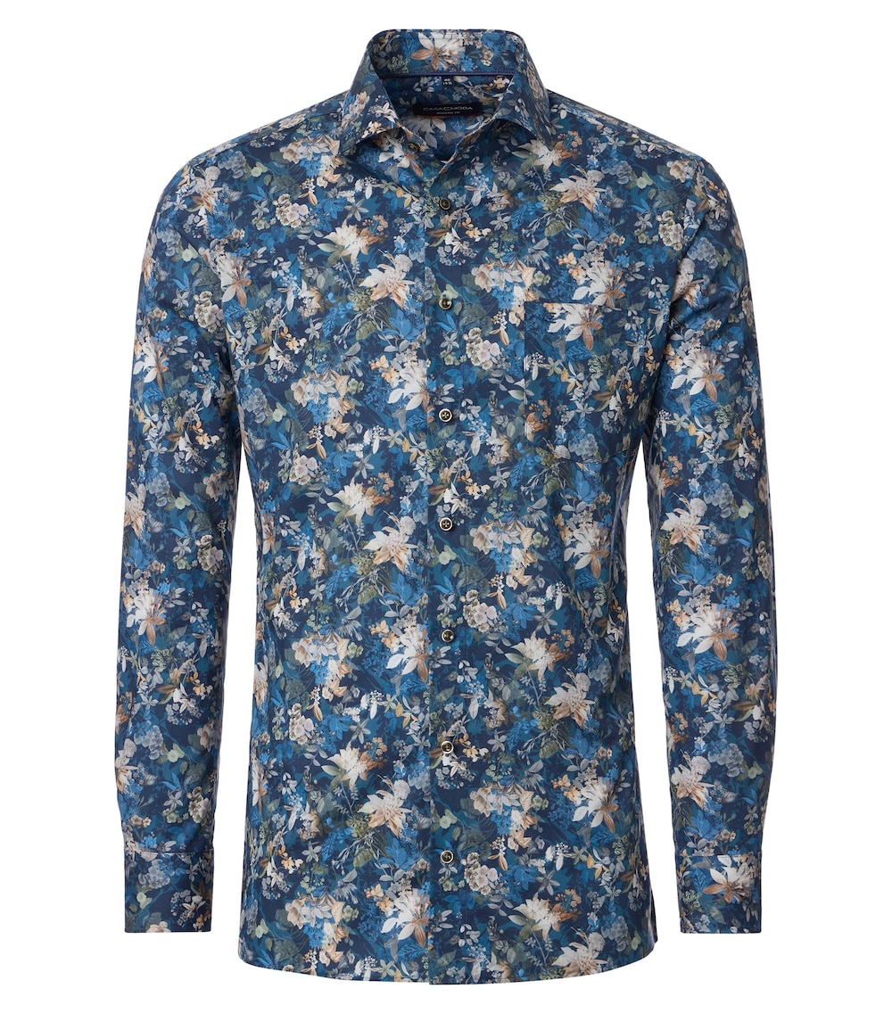 Große Größen Businesshemd Print Modern Fit, Herren, grau, Größe: 60, Baumwolle, Happy Size DE Men von CASAMODA