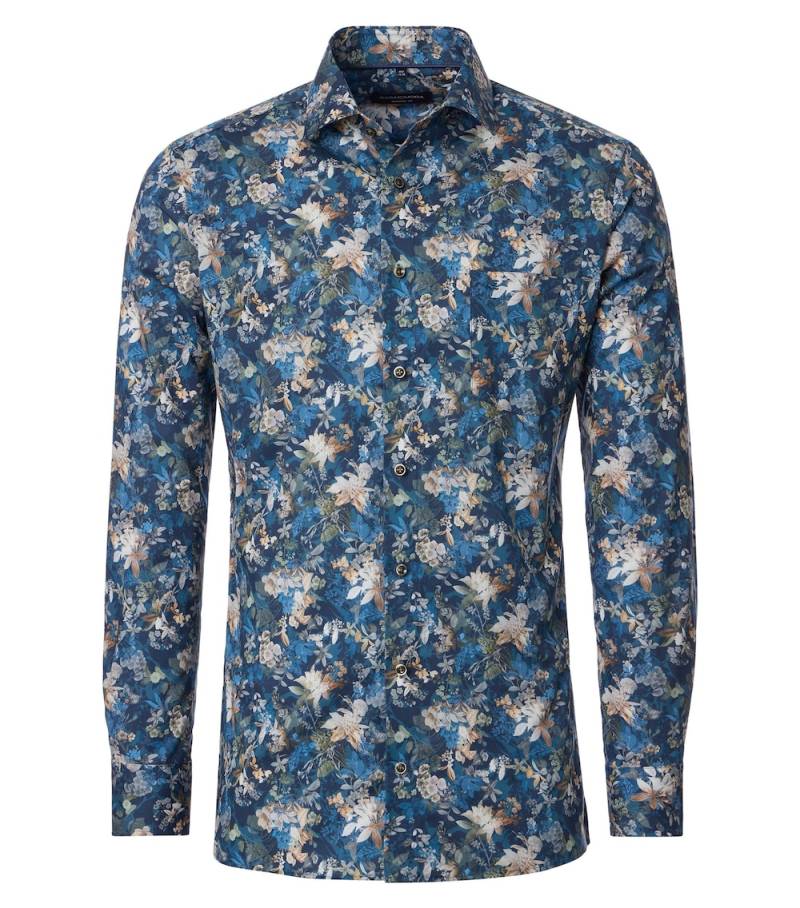 Große Größen Businesshemd Print Modern Fit, Herren, grau, Größe: 60, Baumwolle, Happy Size DE Men von CASAMODA