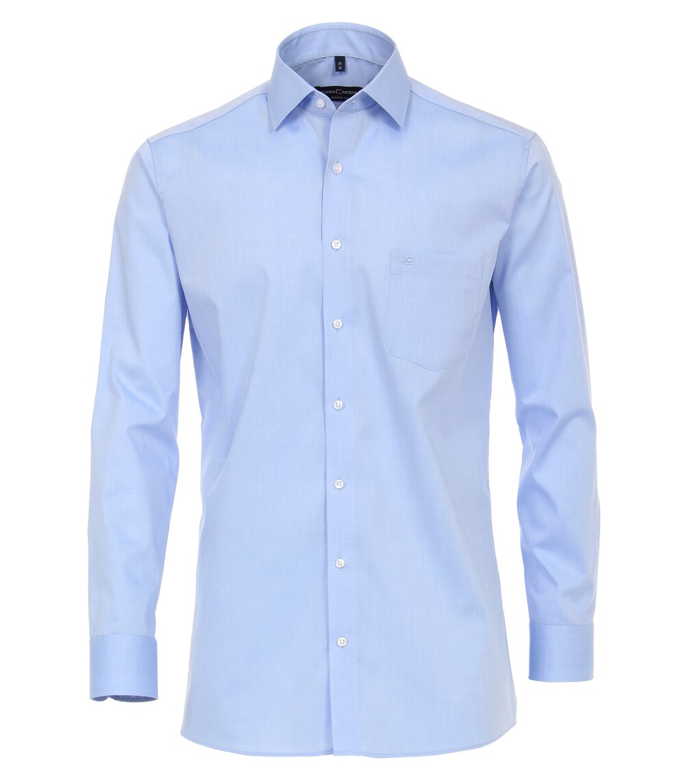 Große Größen Businesshemd extra langer Arm 69cm uni Modern Fit, Herren, blau, Größe: 52, Baumwolle, Happy Size DE Men von CASAMODA