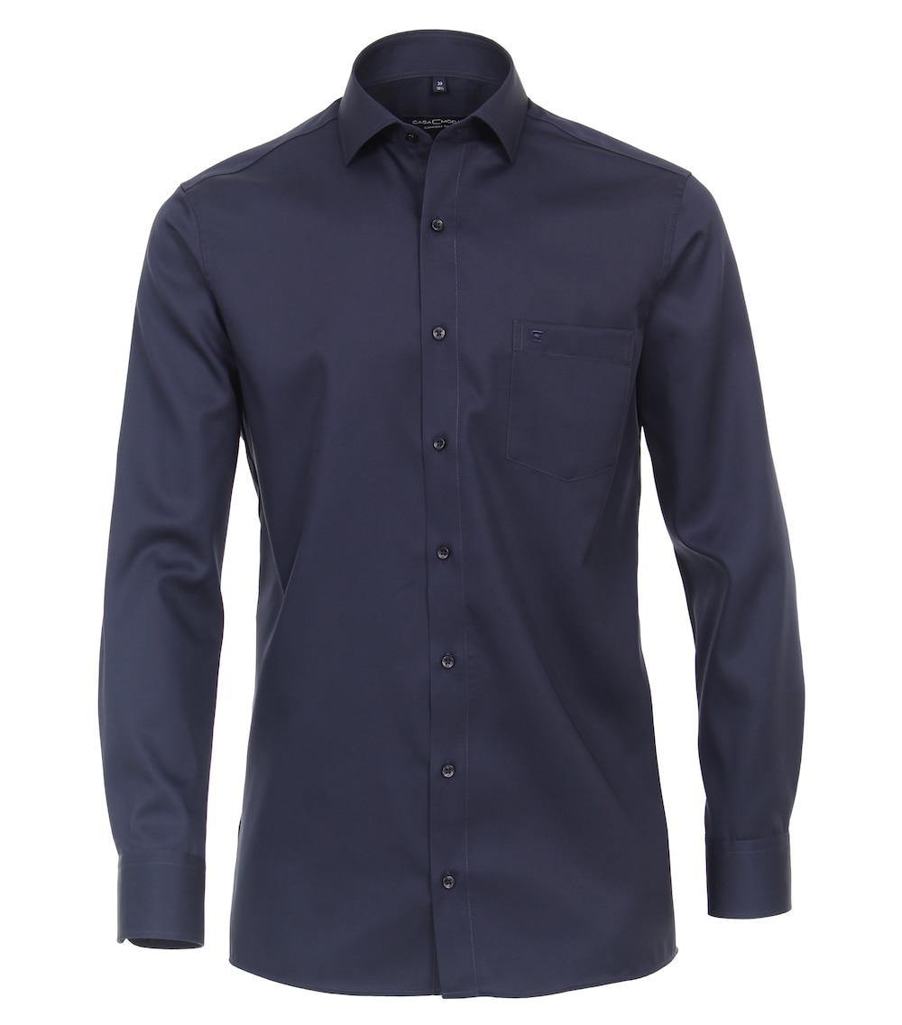 Große Größen Businesshemd extra langer Arm 72cm uni Comfort Fit, Herren, grau, Größe: 52, Baumwolle, Happy Size Men von CASAMODA