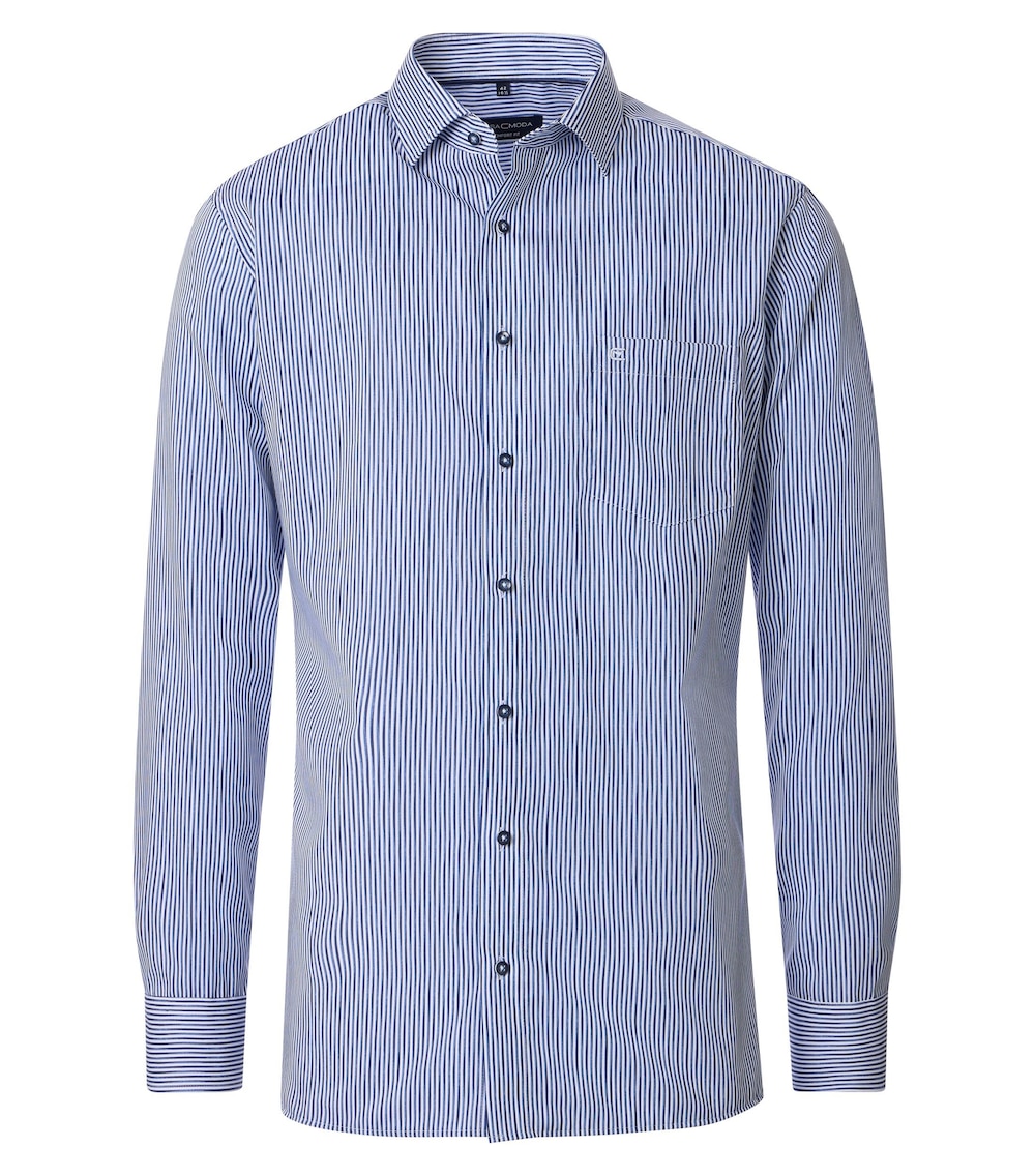 Große Größen Businesshemd gestreift Comfort Fit, Herren, blau, Größe: 70, Baumwolle, Happy Size DE Men von CASAMODA